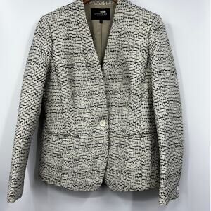 Lafayette 148 Women's Black White Textured Blazer Size‎ 8